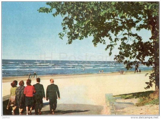 Beach - 2 - Jurmala - old postcard - Latvia USSR - unused - JH Postcards
