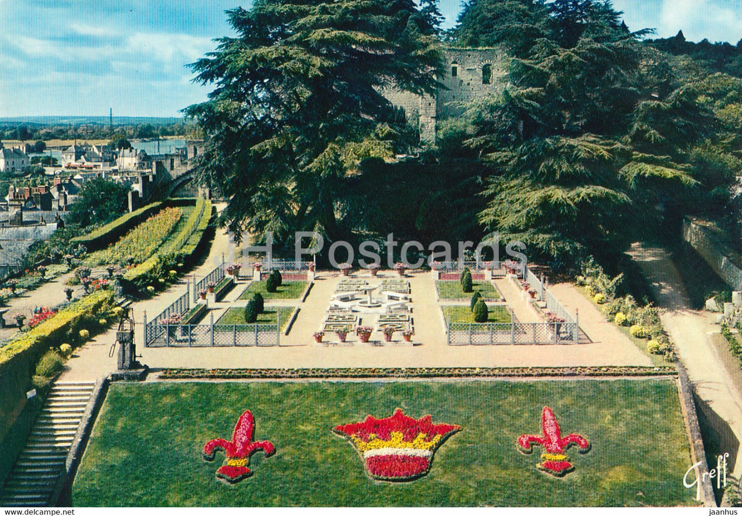 Langeais - Le jardins et les ruines du donjon de l'ancienne forteresse - France - unused - JH Postcards