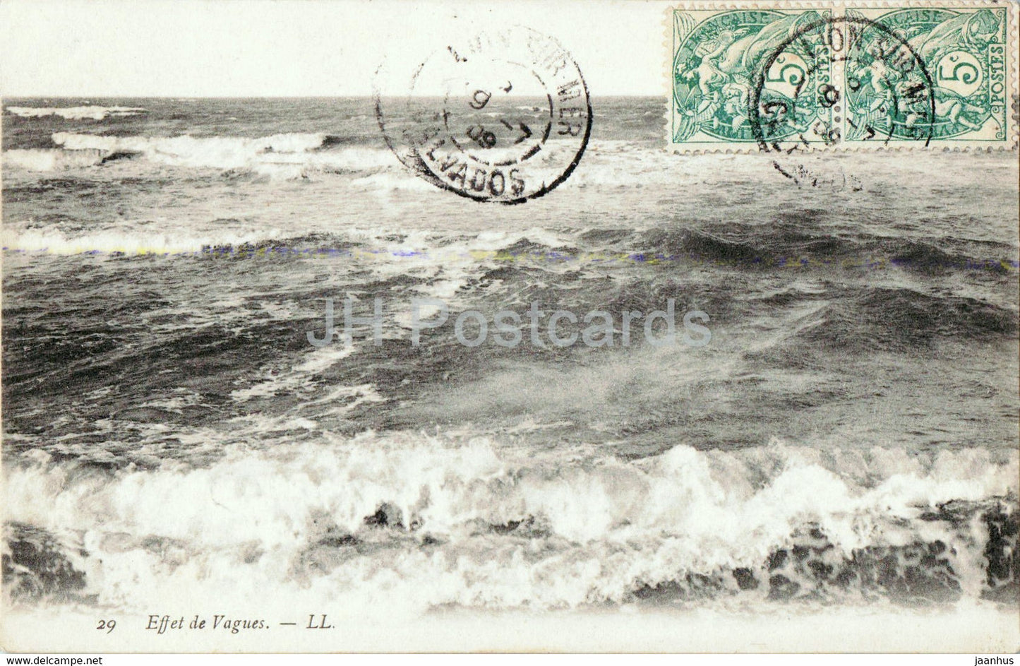 Effet de Vagues - 29 - LL - old postcard - 1909 - France - used - JH Postcards