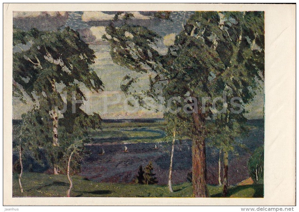 painting by A. Rylov - The Green Noise , 1904 - landscape - Russian art - 1954 - Russia USSR - unused - JH Postcards