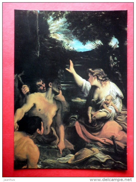 painting by Annibale Carracci - Latona protects the children - italian art - unused - JH Postcards
