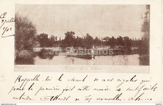 Pecheurs de L'Adour - Heliographie - old postcard - 1902 - France - used - JH Postcards