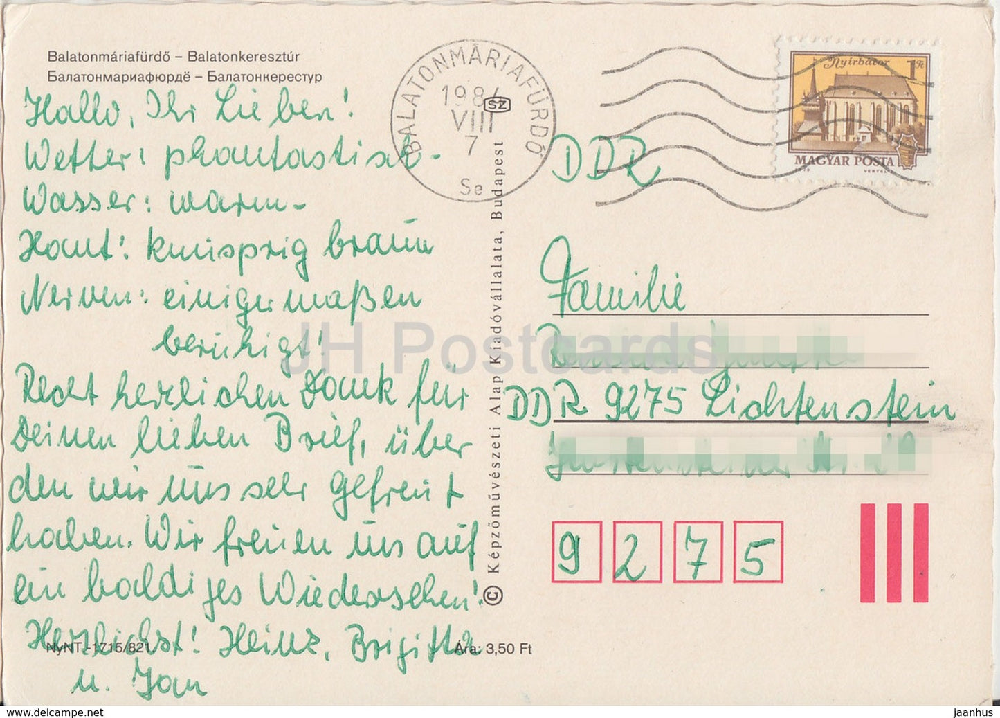 Balaton - Balatonmariafurdo - Balatonkeresztur - sailing boat - restaurant - multiview - 1984 - Hungary - used