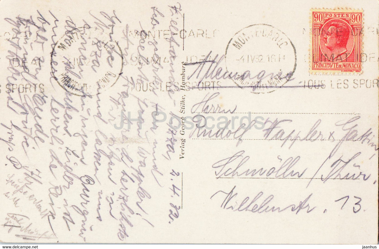 Villefranche - boat - 4 - old postcard - 1932 - France - used