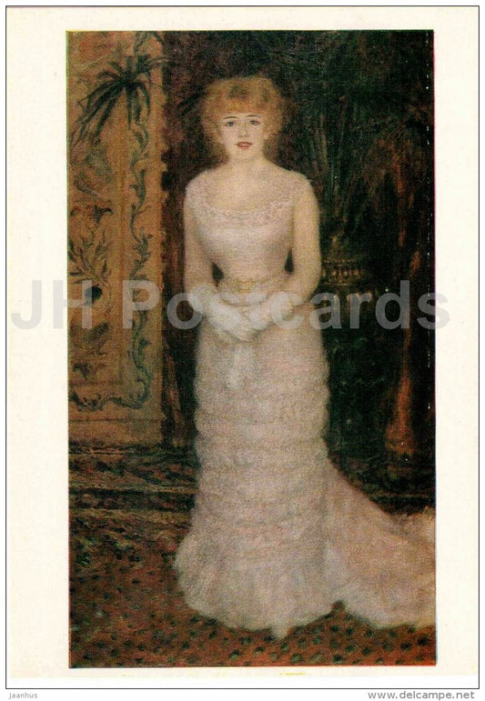 painting by Pierre-Auguste Renoir - Portrait of actress Jeanne Samary - France - 1981 - Russia USSR - unused - JH Postcards