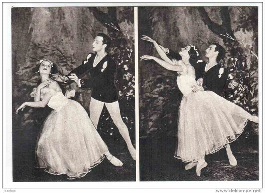 Giselle and Albert (U. Puusaag) in the Ballet Giselle - Helmi Puur ballerina - ballet - 1979 - Estonia USSR - unused - JH Postcards