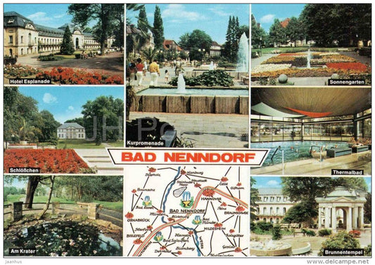 Bad Nenndorf - Hotel Esplanade - Sonnengarten - Am Krater - Kurpromenade - Nef 527 - Germany - 1992 gelaufen - JH Postcards