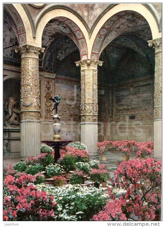 Palazzo Vecchio , Fonte del Cordile - fountain  Firenze - Florence - Italia - Italy - sent from Italy Fiesole to Germany - JH Postcards