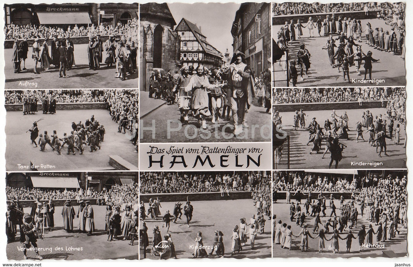 Das Spiel vom Rattenfanger von Hameln - Auftrag - Tanz der Ratten - Kinderzug - Kinderreigen - Germany - unused - JH Postcards