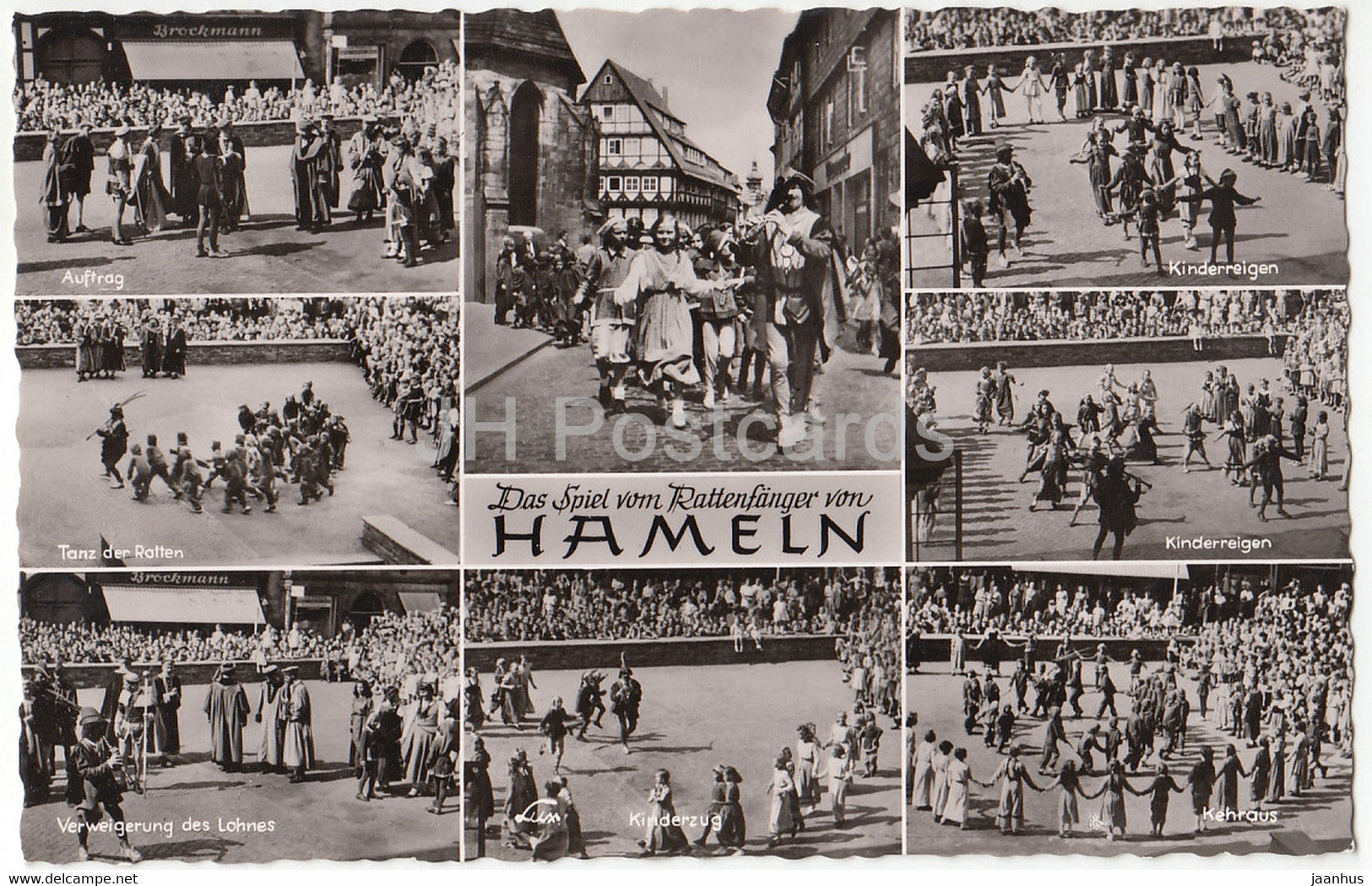 Das Spiel vom Rattenfanger von Hameln - Auftrag - Tanz der Ratten - Kinderzug - Kinderreigen - Germany - unused - JH Postcards