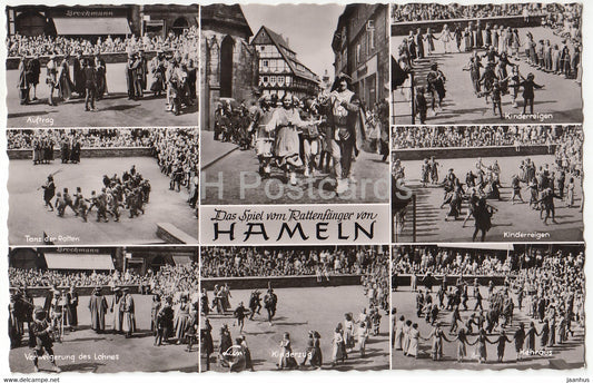 Das Spiel vom Rattenfanger von Hameln - Auftrag - Tanz der Ratten - Kinderzug - Kinderreigen - Germany - unused - JH Postcards