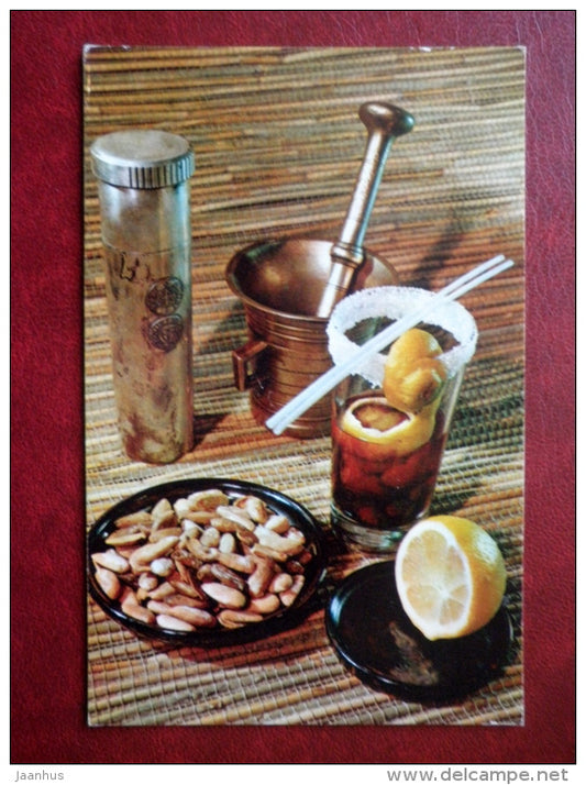 cocktail Old Toomas - recipes - Estonian Cuisine - 1973 - Russia USSR - unused - JH Postcards