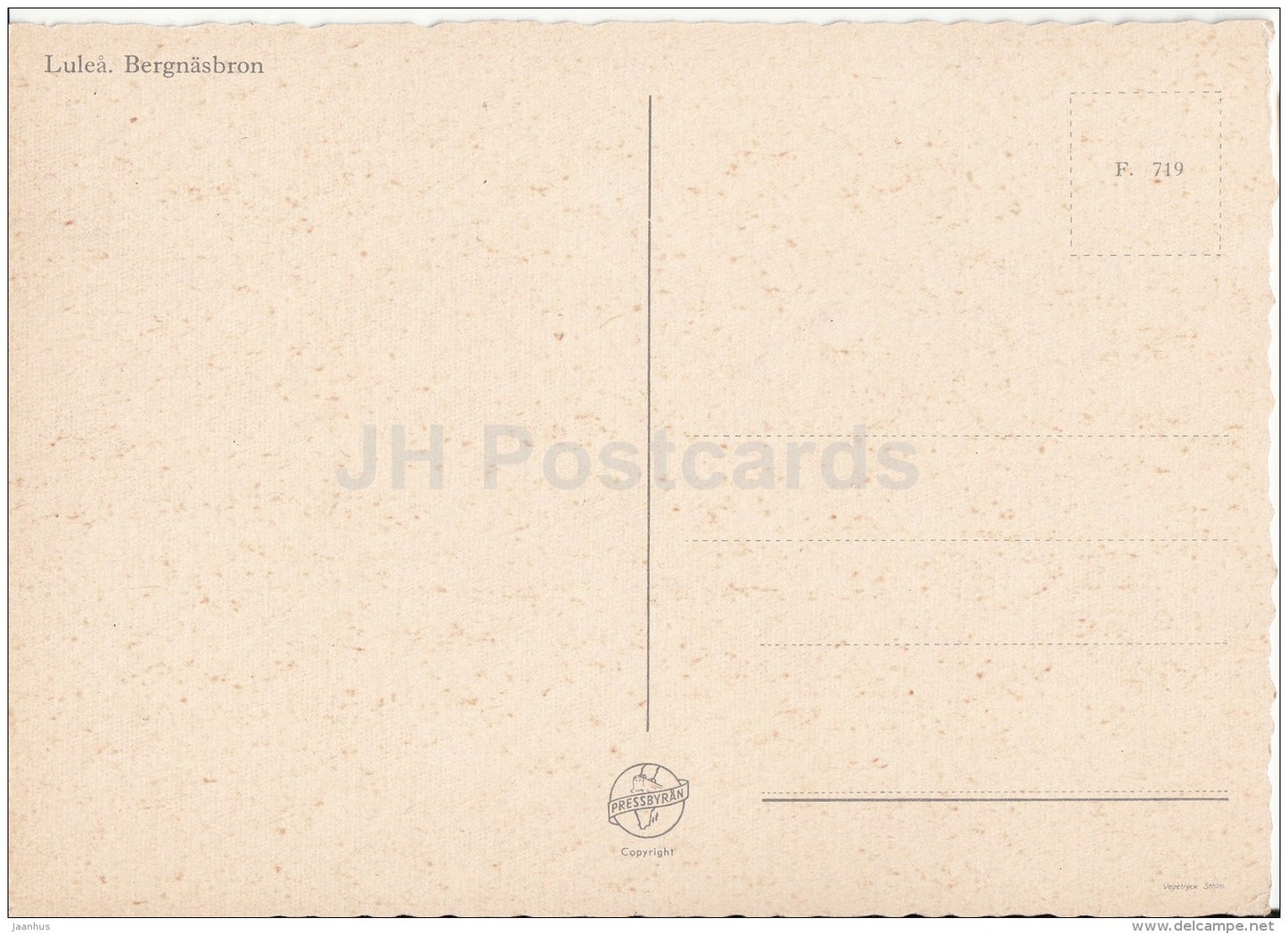 Lulea - Bergnäsborn - bridge - Sweden - unused - JH Postcards