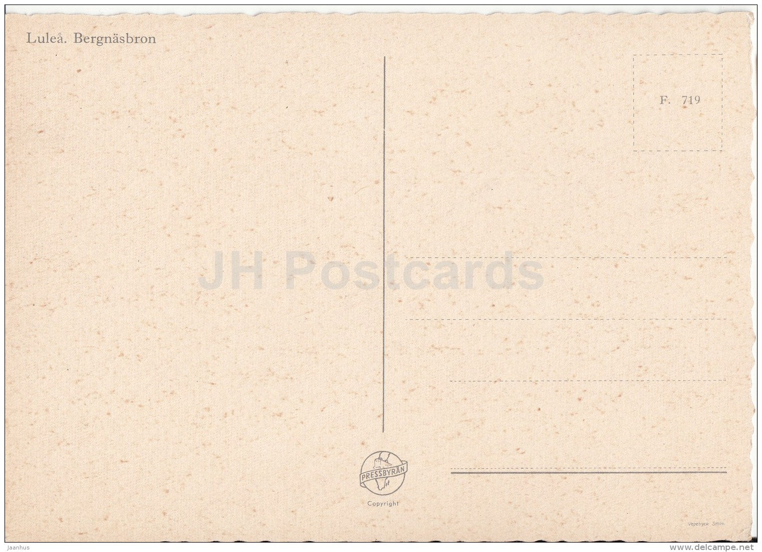 Lulea - Bergnäsborn - bridge - Sweden - unused - JH Postcards