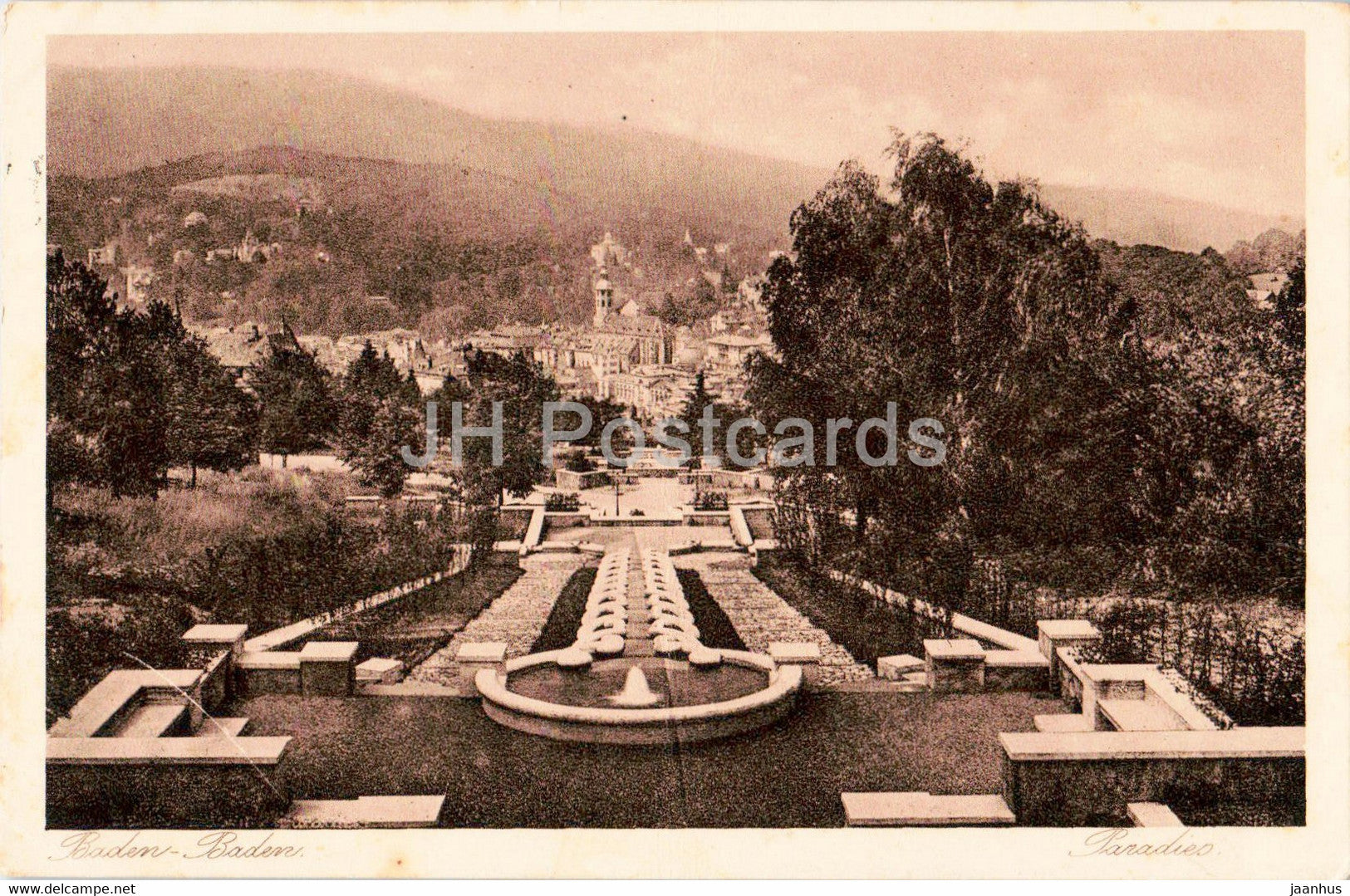 Baden Baden - Paradies - old postcard - Germany - used - JH Postcards