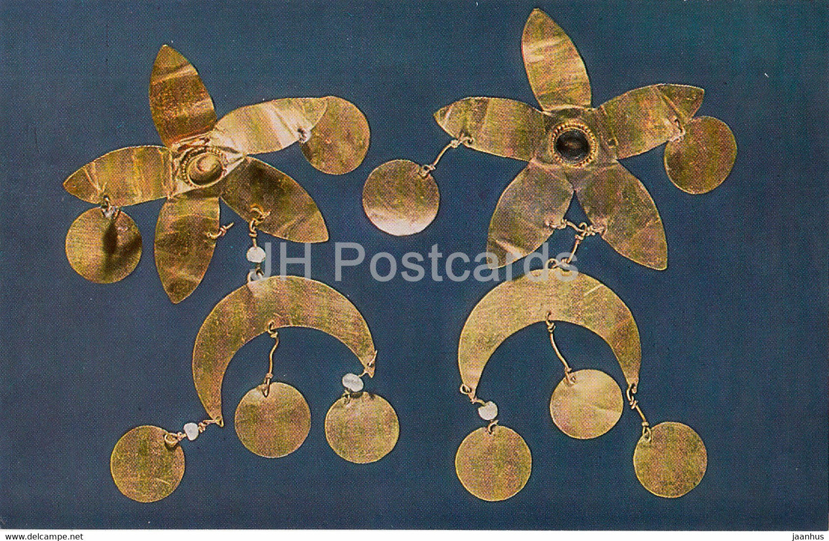 Hairpins - National Museum of Afghanistan - archaeology - Bactrian Gold - 1984 - USSR Russia - used - JH Postcards