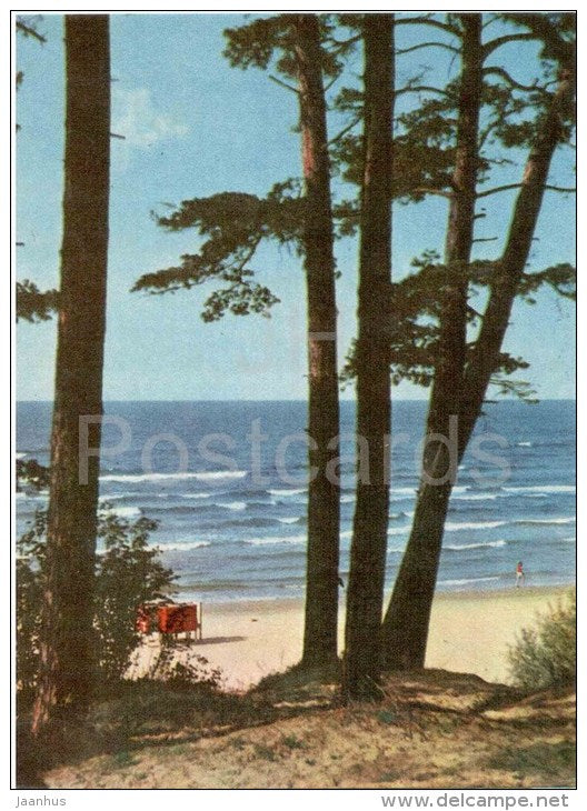 Beach - 3 - Jurmala - old postcard - Latvia USSR - unused - JH Postcards