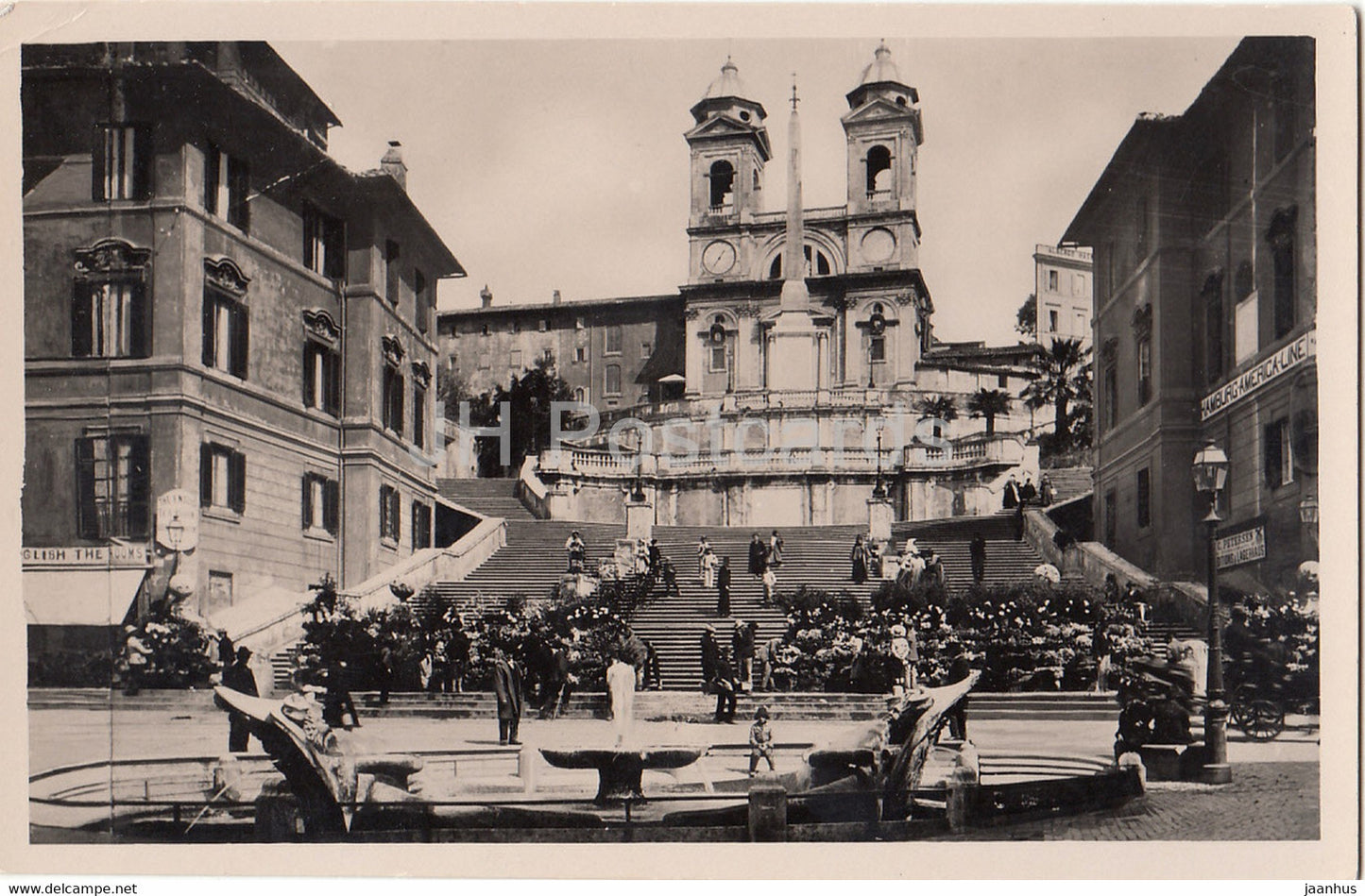 Roma - Rome - Chiesa della Trinita dei Monti - old postcard - Italy - unused - JH Postcards