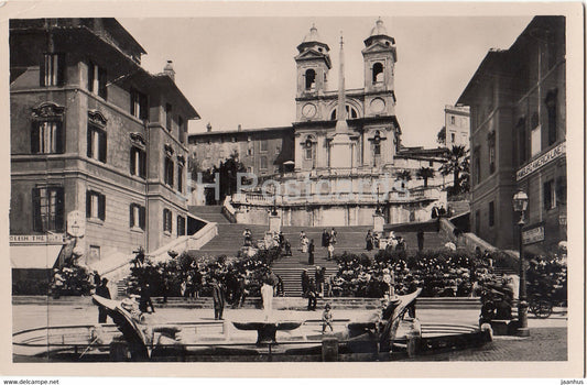 Roma - Rome - Chiesa della Trinita dei Monti - old postcard - Italy - unused - JH Postcards