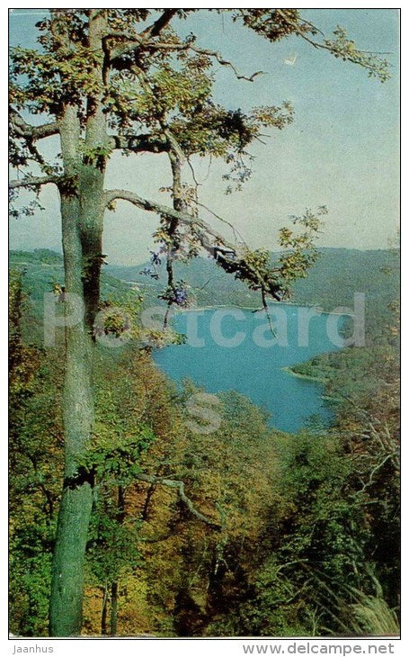 view at the lake Hegel from Kazan-Dormaz peak - Kirovabad - Ganja - 1974 - Azerbaijan USSR - unused - JH Postcards