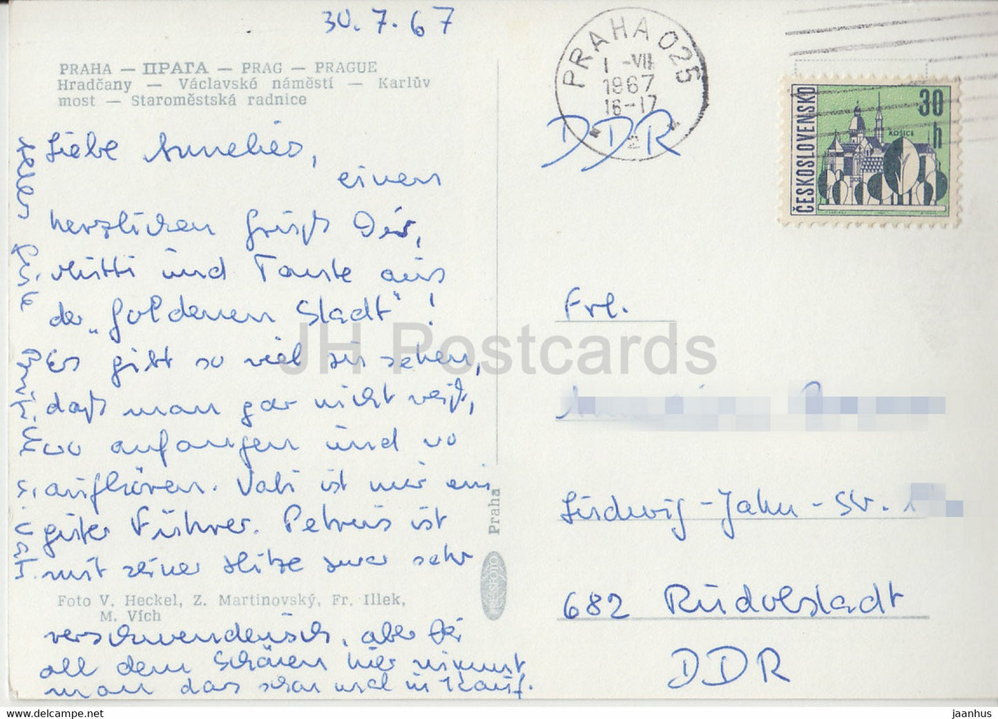 Praha - Prague - Hradcany - Wenceslas Square - Charles bridge - tram - 1967 - Czechoslovakia - Czech Republic - used