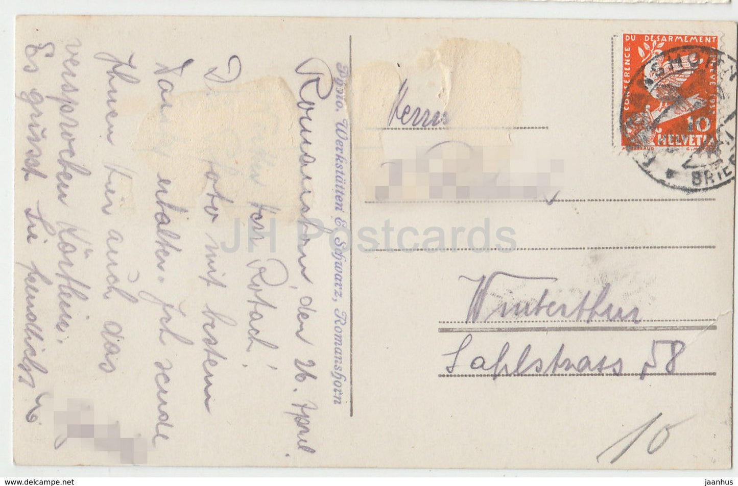 Romanshorn - Schweiz - alte Postkarte - gebraucht