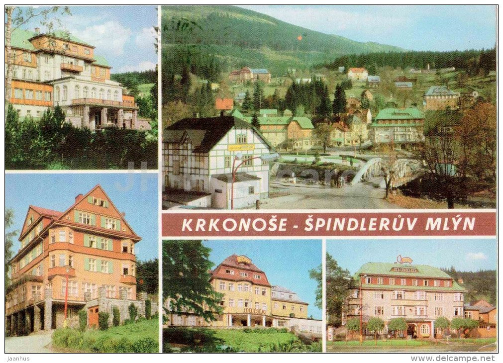 convalescent home - centrum - Špindleruv Mlyn - Krkonoše - Czechoslovakia - Czech - used 1970 - JH Postcards