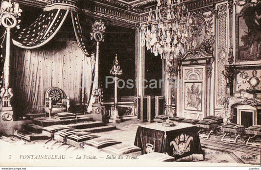 Fontainebleau - Le Palais - Le du Trone - 7 - old postcard - France - used - JH Postcards