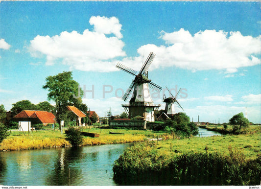 Doppelmuhlen in Ostfriesland - windmill - Germany - unused - JH Postcards