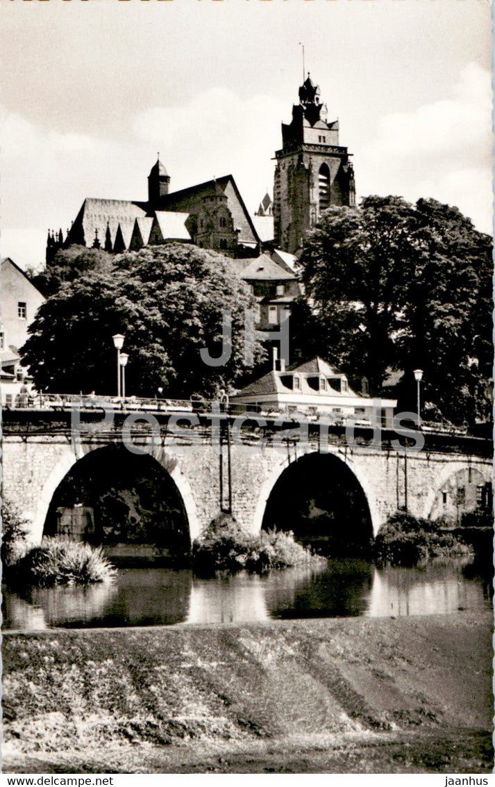 Wetzlar - Alte Lahnbrucke - Blick zum Dom - bridge - old postcard - Germany - unused - JH Postcards