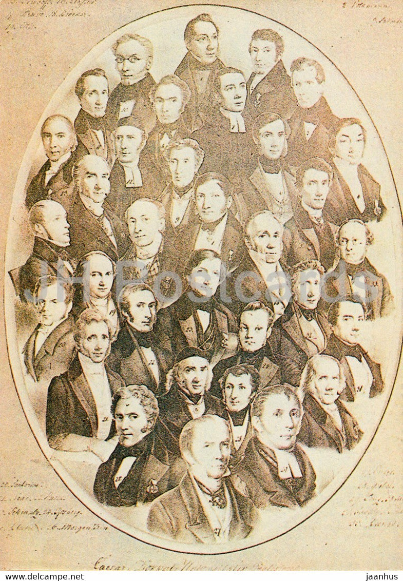 Tartu University - Members of the St. Petersburg Academy of Sciences - 1982 - Estonia USSR - unused - JH Postcards