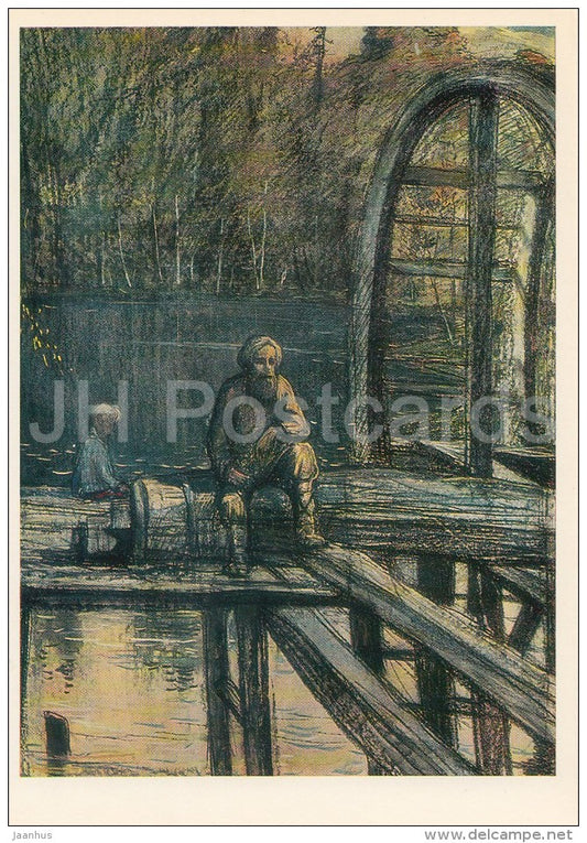 illustration by I. Glazunov - Scarecrow by N. Leskov - dam - Russia USSR - 1985 - unused - JH Postcards