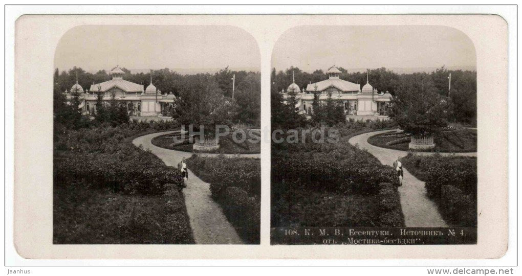 Source No. 4 - Yessentuki - Caucasus - Russia - Russie - stereo photo - stereoscopique - old photo - JH Postcards