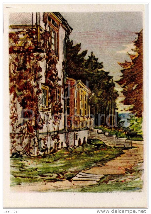 illustration by M. Matorin - Museum of V. Polenov . Autumn Evening - 1963 - Russia USSR - unused - JH Postcards