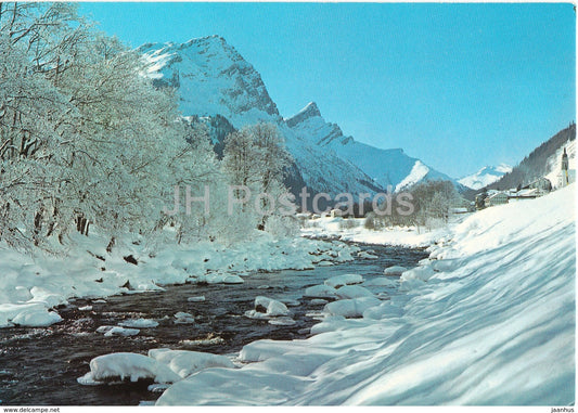 Wintermorgen am Hinterrhein bei Splugen - 1988 - Switzerland - used - JH Postcards