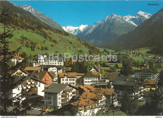 Klosters 1200 m mit Silvrettagruppe - 1988 - Switzerland - used - JH Postcards