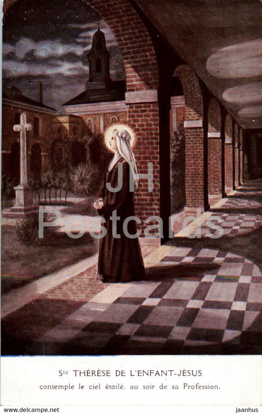 Ste Therese de l'Enfant Jesus - contemple le ciel etoile au soir de sa Profession - old postcard - France - unused - JH Postcards