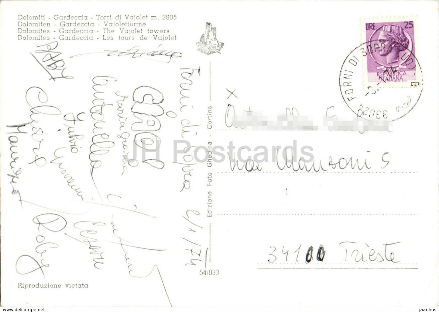 Dolomiti - Gardeccia - Torri del Vajolet 2805 m - 1974 - Italie - occasion