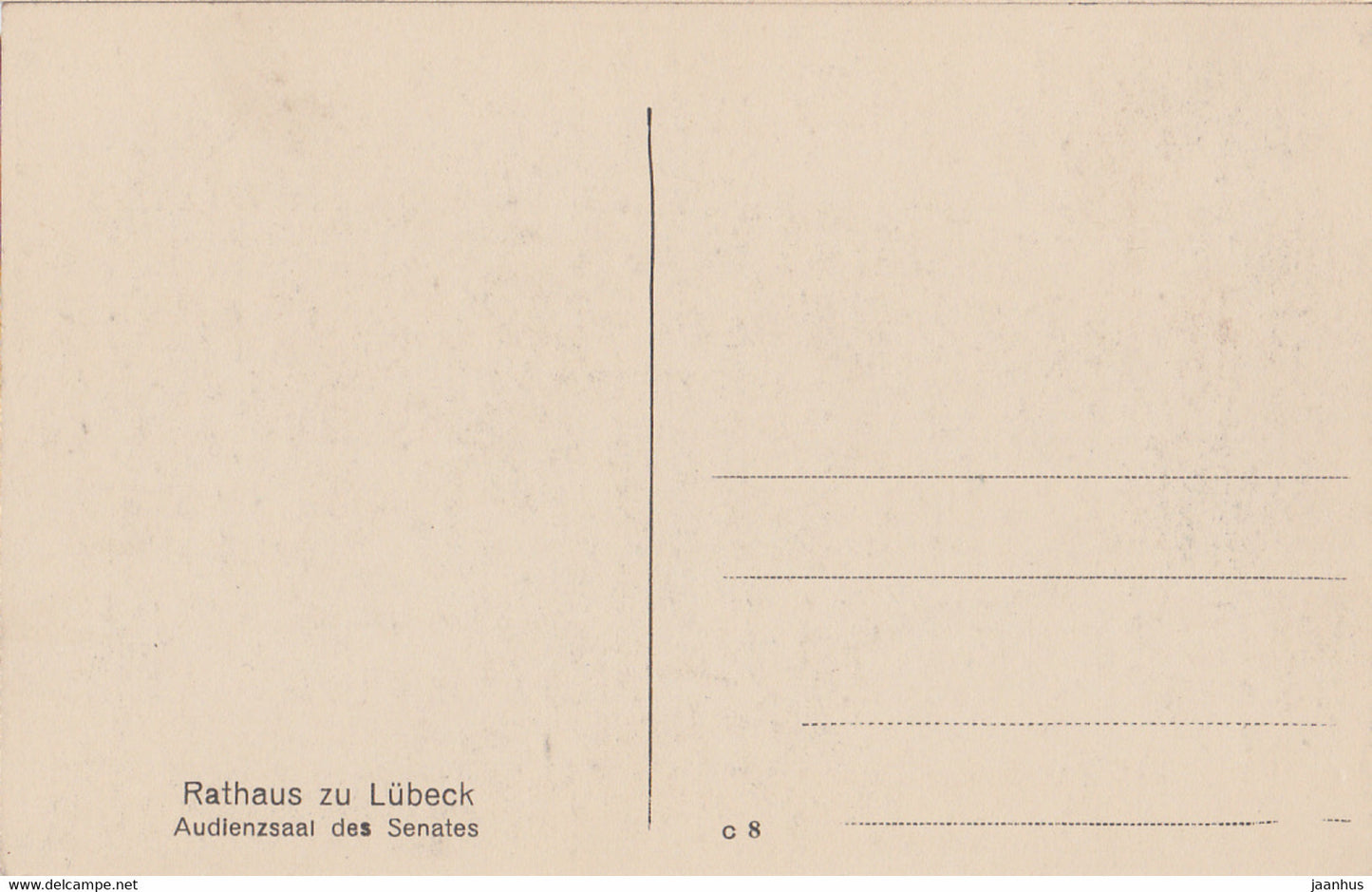 Lubeck - Rathaus - Audienzsaal des Senates - old postcard - Germany - unused