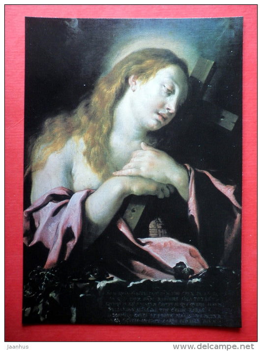 painting by Domenico Fetti - The Repentant Mary Magdalene - italian art - unused - JH Postcards