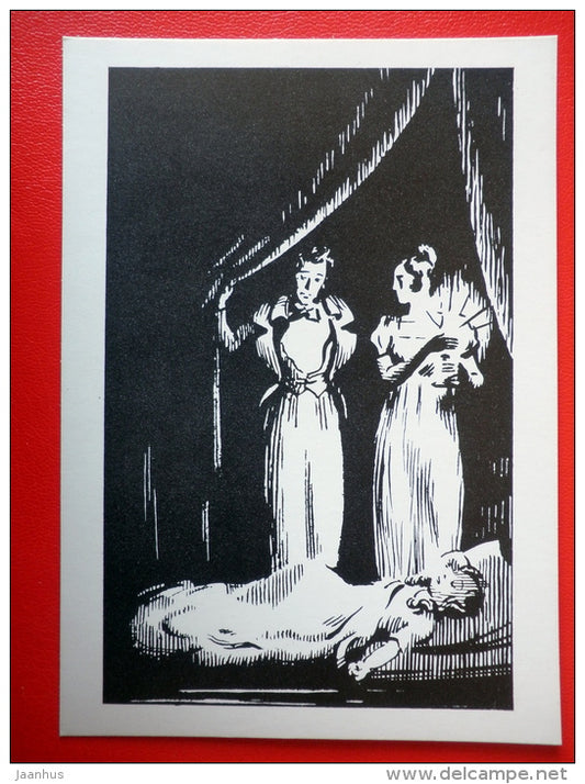 illustration by N. Radlov - women - The Woman of Thirty - Novel by Honore de Balzac - 1975 - Russia USSR - unused - JH Postcards