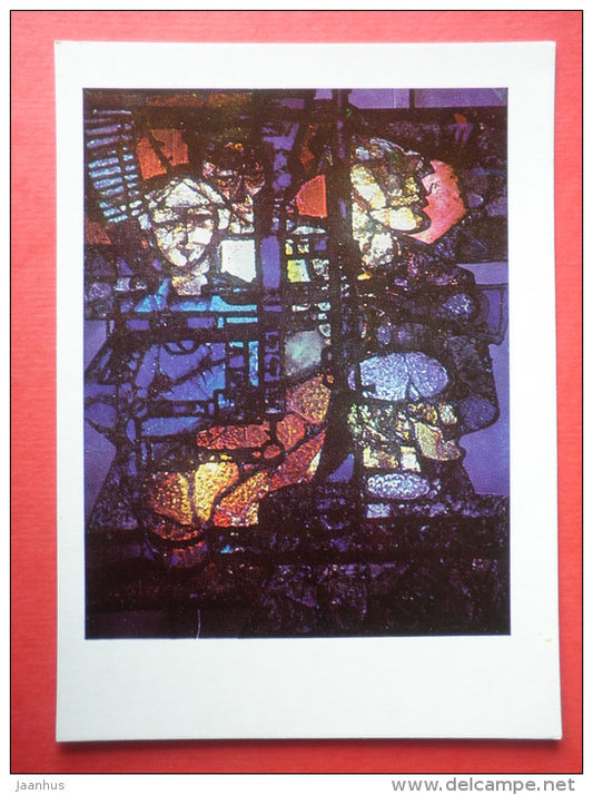 Partisans by T. Grasis - Stained Glass - window - Latvia USSR - unused - JH Postcards