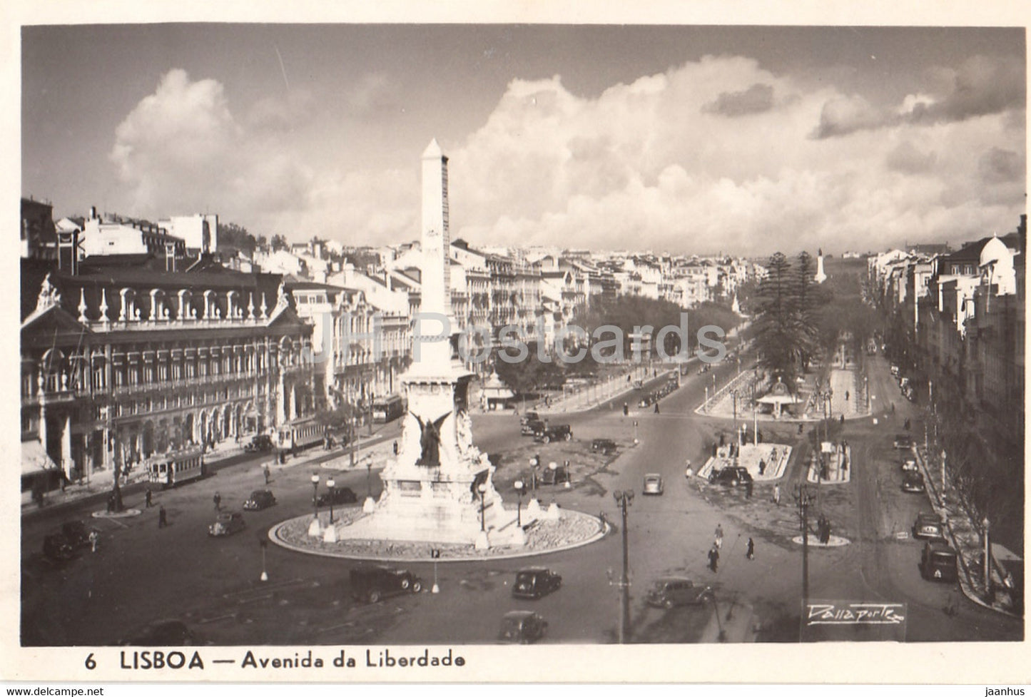 Lisboa - Lisbon - Avenida de Liberdade - 6 - old postcard - 1951 - Portugal - used - JH Postcards