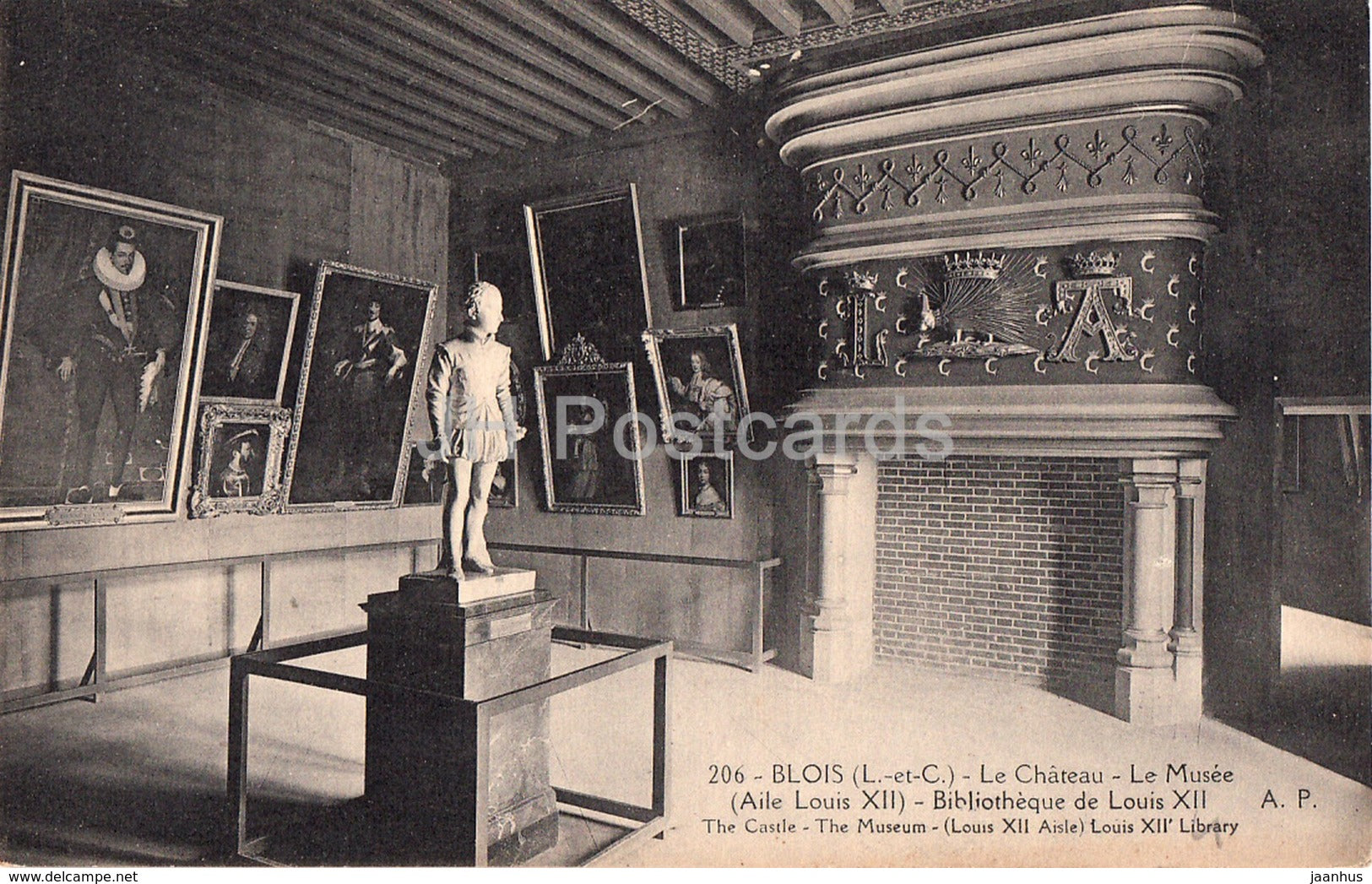 Blois - Le Chateau - Le Musee - Bibliotheque de Louis XII - castle - 206 - old postcard - France - unused