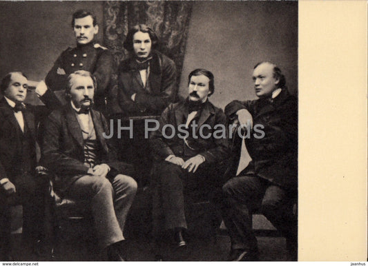Russian Writer Leo Tolstoy - With Writers Contributors of the magazine Sovremennik 1856 - 1970 - Russia USSR - unused - JH Postcards