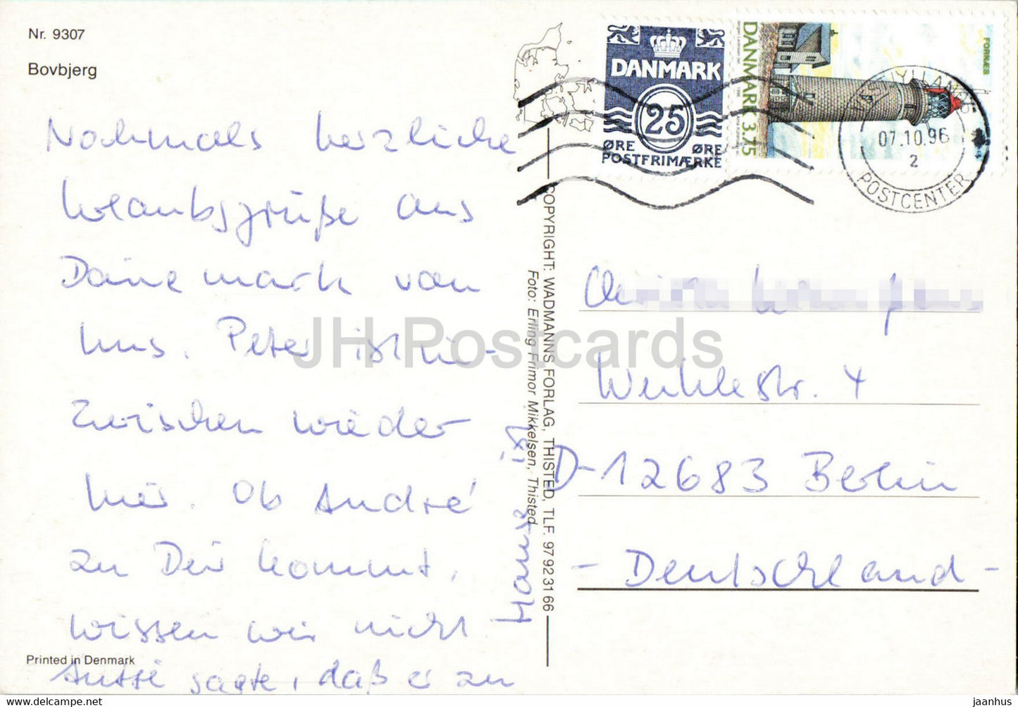 Bovbjerg - 9307 - 1996 - Danemark - d'occasion