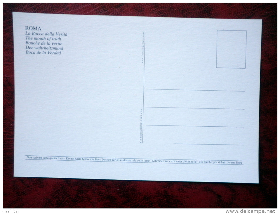 La Bocca della Verita - the Mouth of Truth - Rome - Italy - unused - JH Postcards