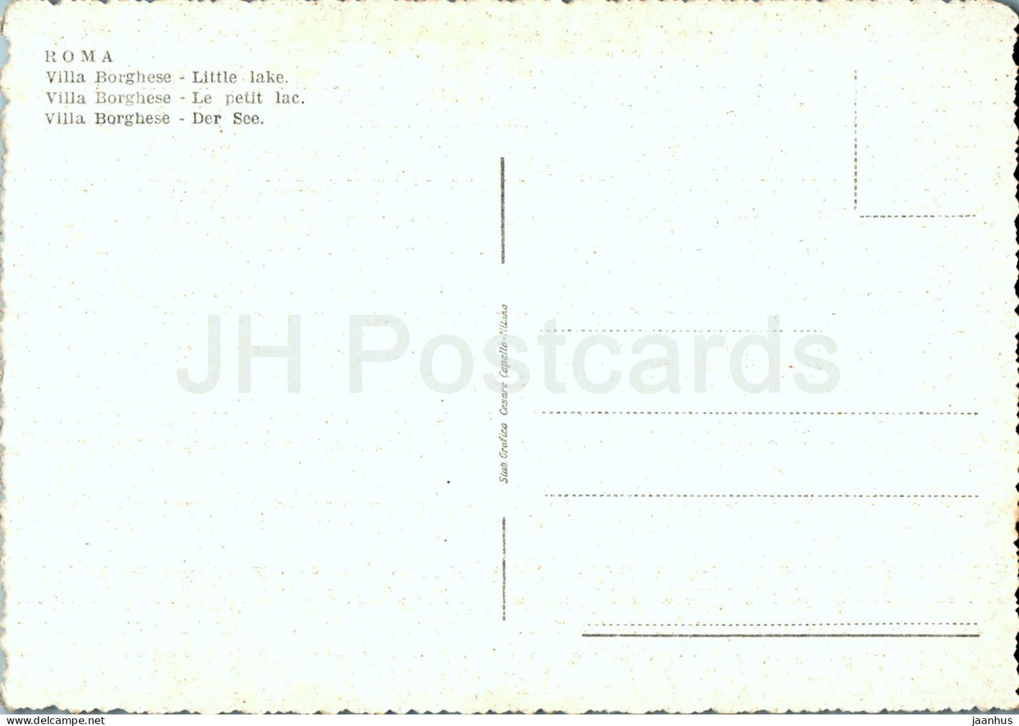 Roma - Rome - Villa Borghese - Little lake - Italy - unused