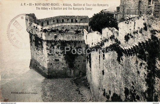 Mont Saint Michel - Abbaye - Bastion et Tour des Remparts - 88 - old postcard - France - unused - JH Postcards