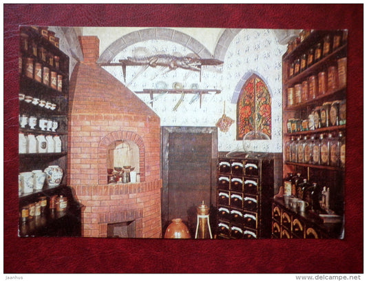 interior of an XVIII century Drug store - Stradin Museum of the History of Medicine - Latvia USSR - unused - JH Postcards
